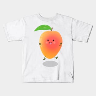 Cute happy mango cartoon illustration Kids T-Shirt